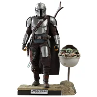 Hot Toys Star Wars The Mandalorian Pack de 2 Figurines articulées deluxe à l'échelle 1/6 Le Mandalorien et L' Enfant 30 cm