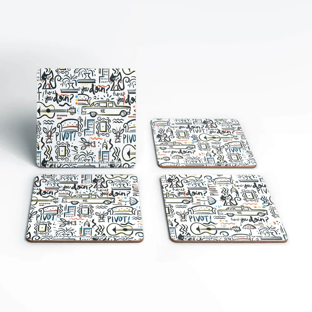 Friends Pattern Square Coaster Set Image 1