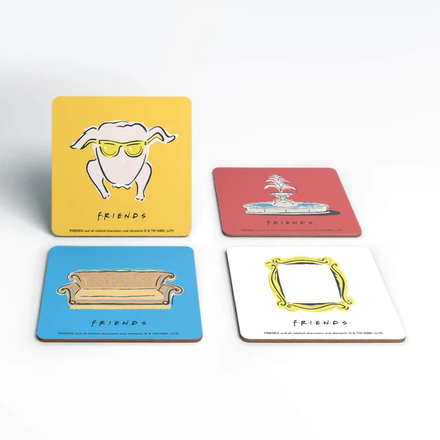 Friends Icons Square Coaster Set