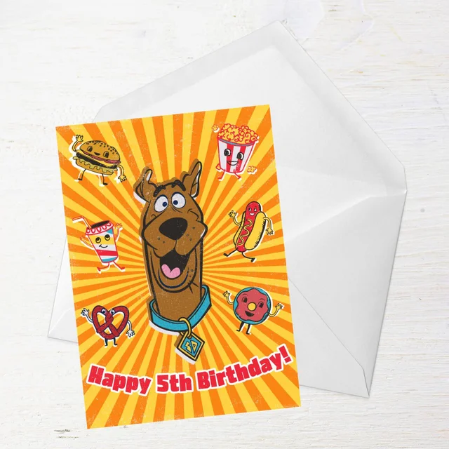 Scooby Doo 5th Birthday Greetings Card
