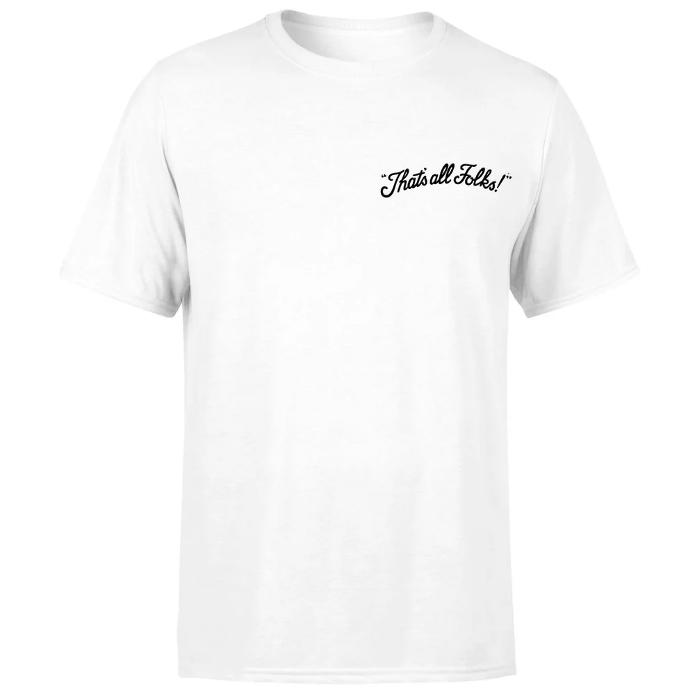 T-shirt Looney Tunes That's All Folks - Brodé - Blanc - Unisexe - S Image 1