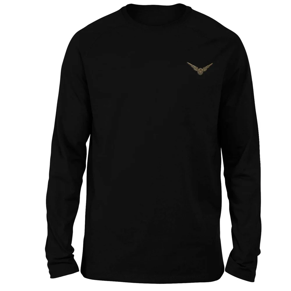 T-shirt à manches longues Harry Potter Snitch - Brodé - Noir - Unisexe - S Image 1