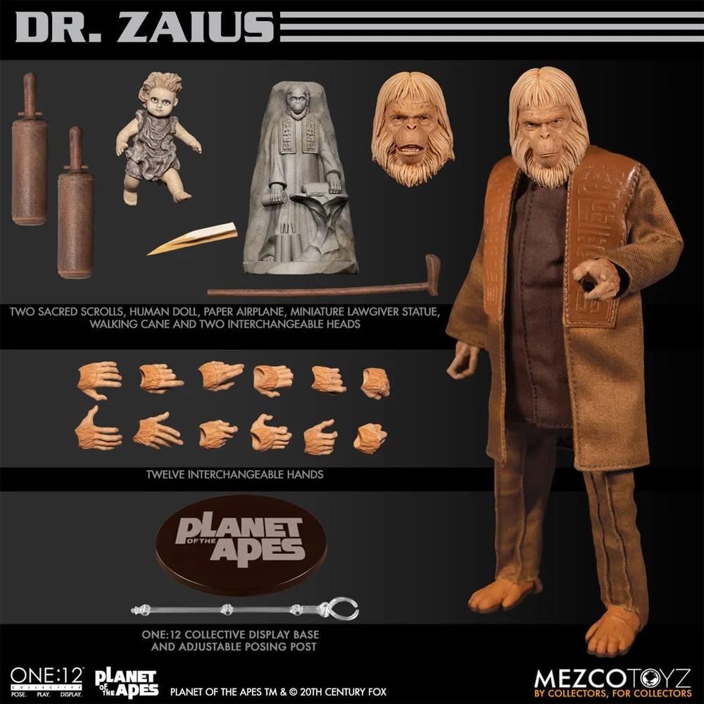 Mezco One:12 Collection La Planète des singes (1968) Dr Zaius Image 1