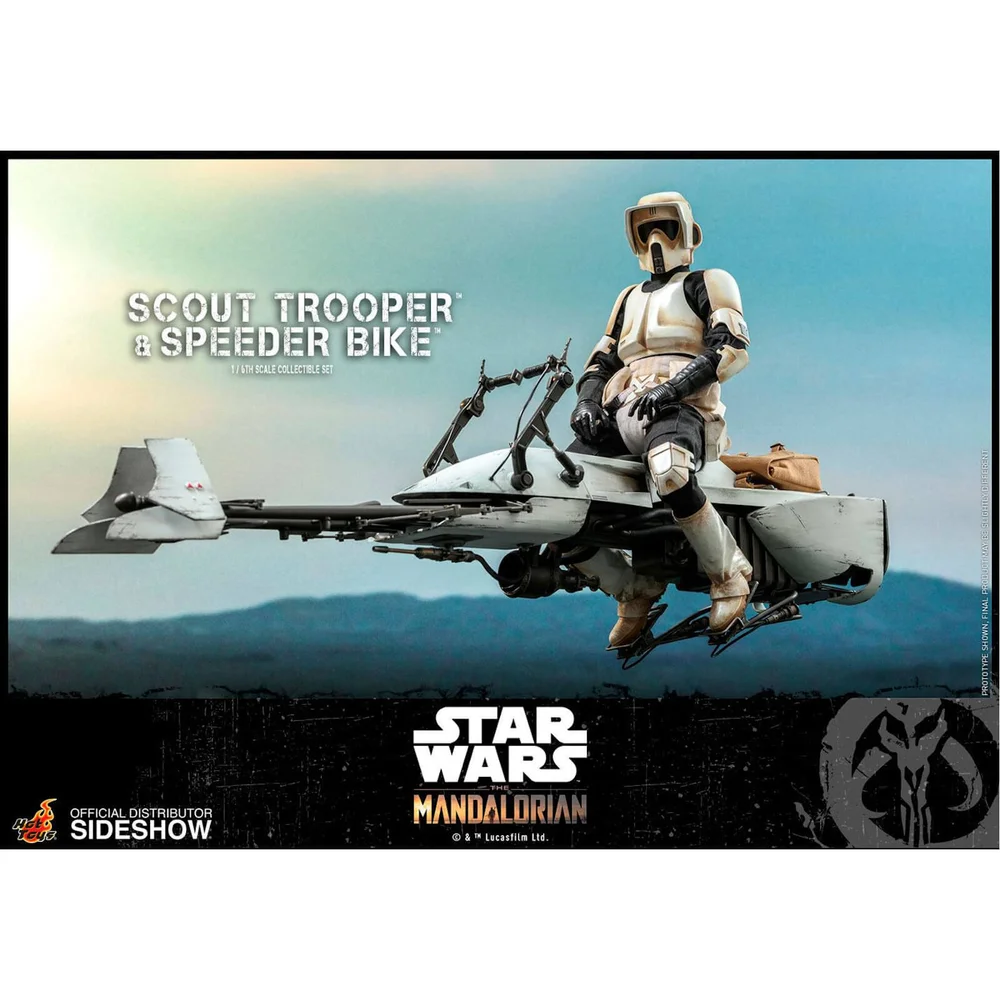 Hot Toys Star Wars The Mandalorian Figurine articulée à l'échelle 1/6 Scout Trooper et Speeder Bike 30 cm Image 1