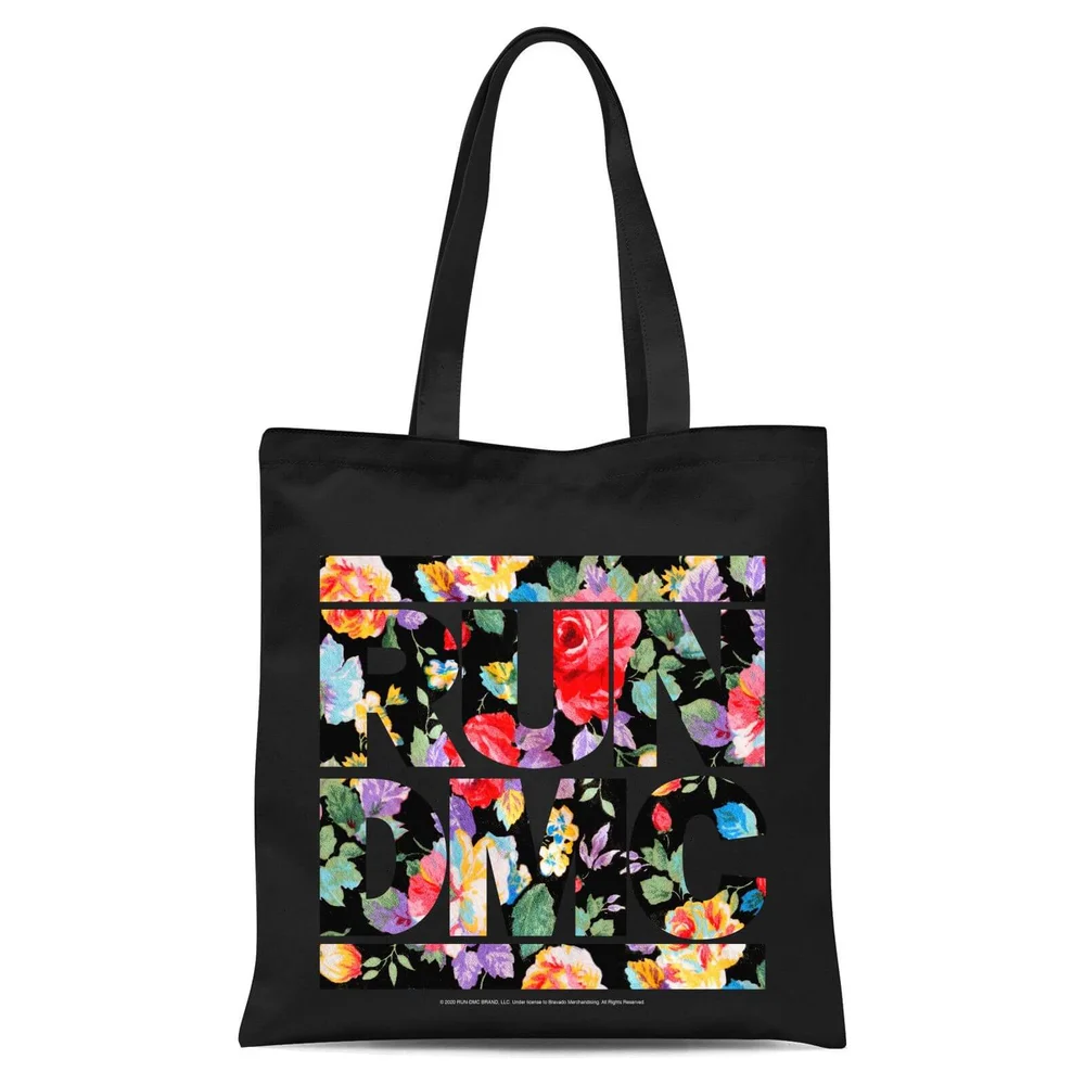 Tote Bag Floral RUN DMC - Noir Image 1