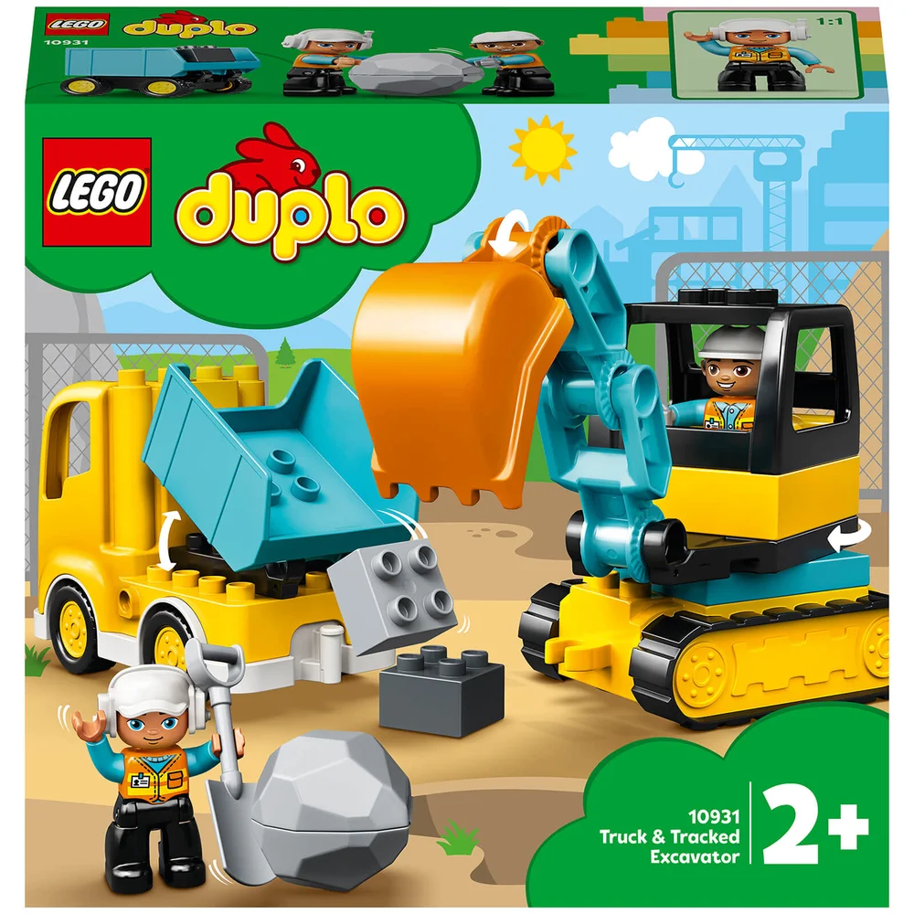 LEGO DUPLO Le Camion Et La Pelleteuse, Jouet Engin de Chantier pour Enfant de 2 Ans et Plus (10931) Image 1