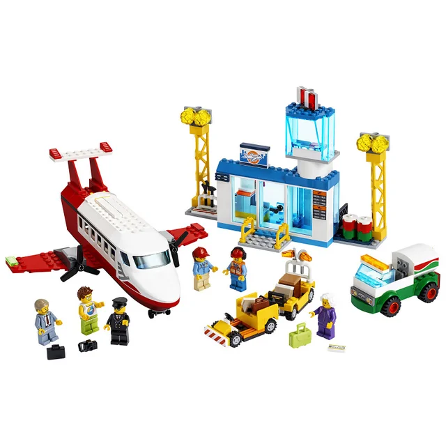 LEGO City: L’aéroport central, Jouet Educatif Avion et Camion avec 6 Mini-Figurines(60261)