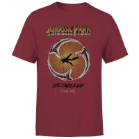 T-shirt Jurassic Park Life Finds A Way Tour - Bordeaux - Unisexe