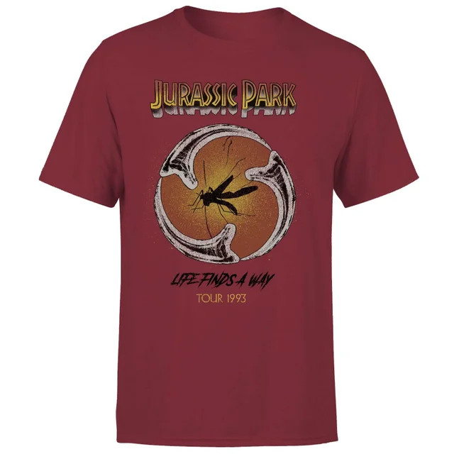 T-shirt Jurassic Park Life Finds A Way Tour - Bordeaux - Unisexe