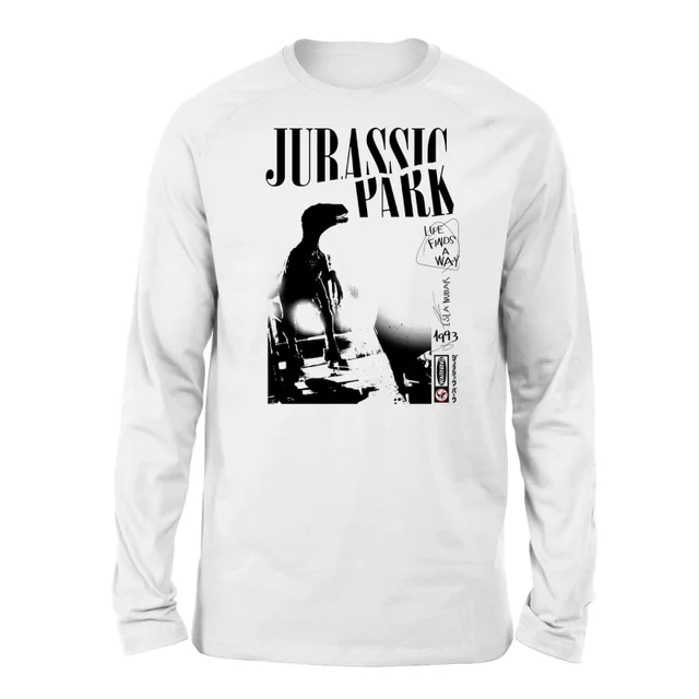 T-shirt Jurassic Park Isla Nublar Punk Long Sleeved - Blanc - Unisexe