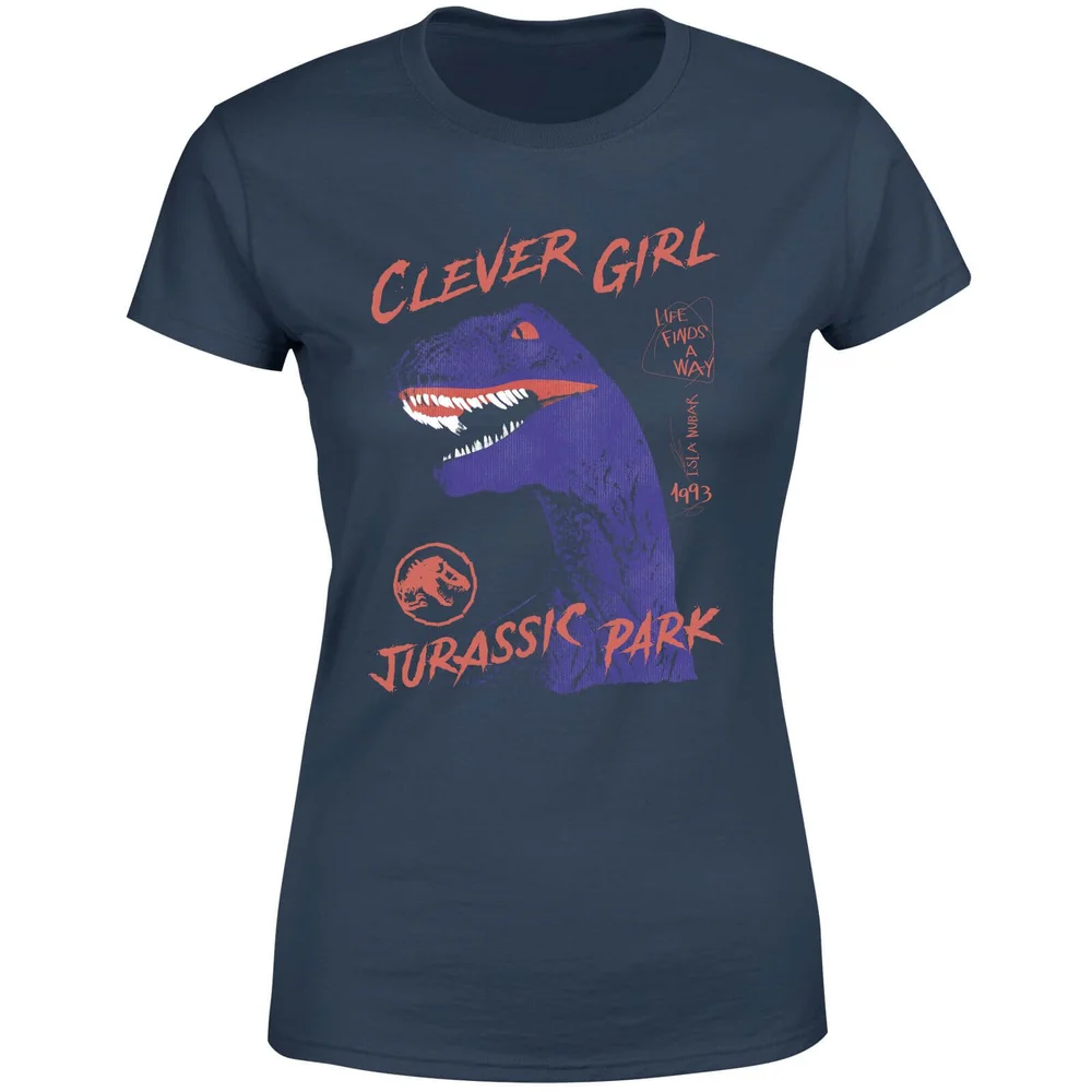 T-shirt Jurassic Park Life Finds A Way Raptor - Bleu Marine - Femme - S Image 1