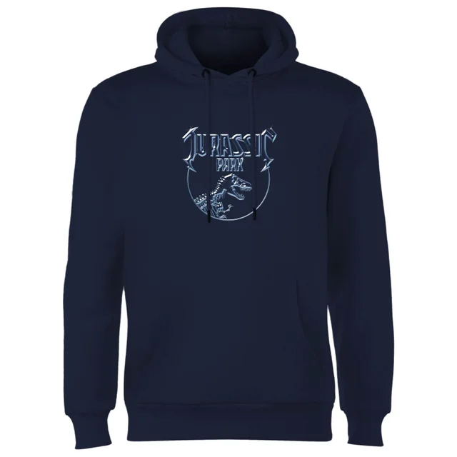Sweat à capuche Jurassic Park Logo Metal - Bleu Marine
