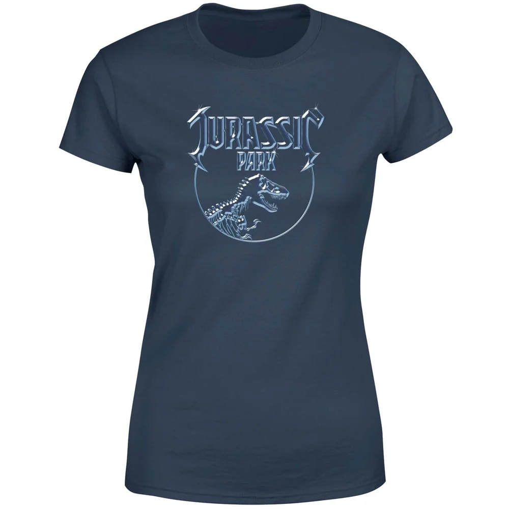 T-shirt Jurassic Park Logo Metal - Bleu Marine - Femme - S Image 1