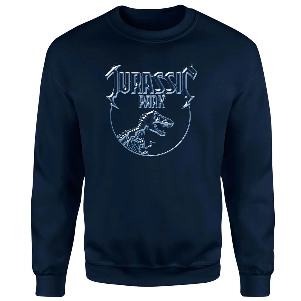 Sweat-shirt Jurassic Park Logo Metal - Bleu Marine - S Image 1