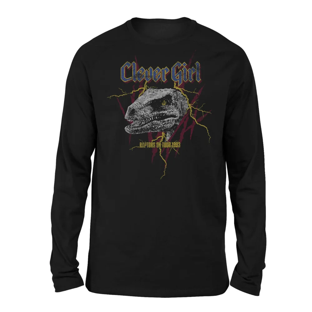 T-shirt Jurassic Park Clever Girl Raptors On Tour Long Sleeved - Noir - Unisexe - S Image 1