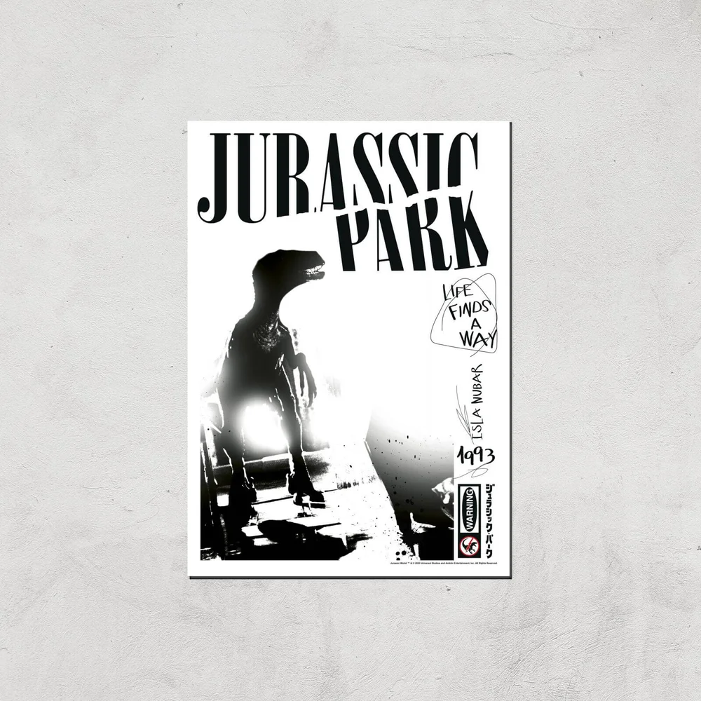 Poster Fine Art Jurassic Park Life Finds A Way - A4 - Print Only Image 1