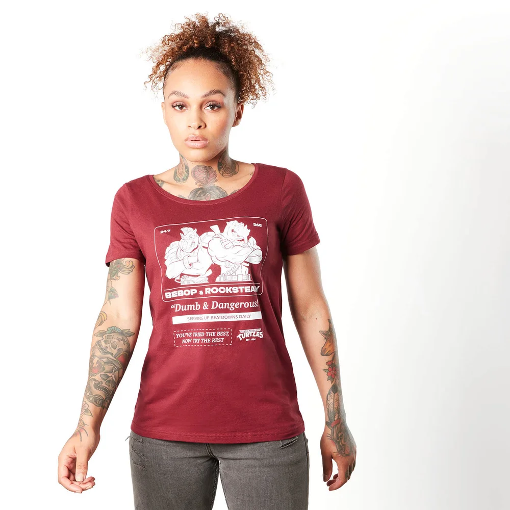 T-shirt Tortues Ninja Bebop And Rocksteady femme - Bordeaux - XS Image 1