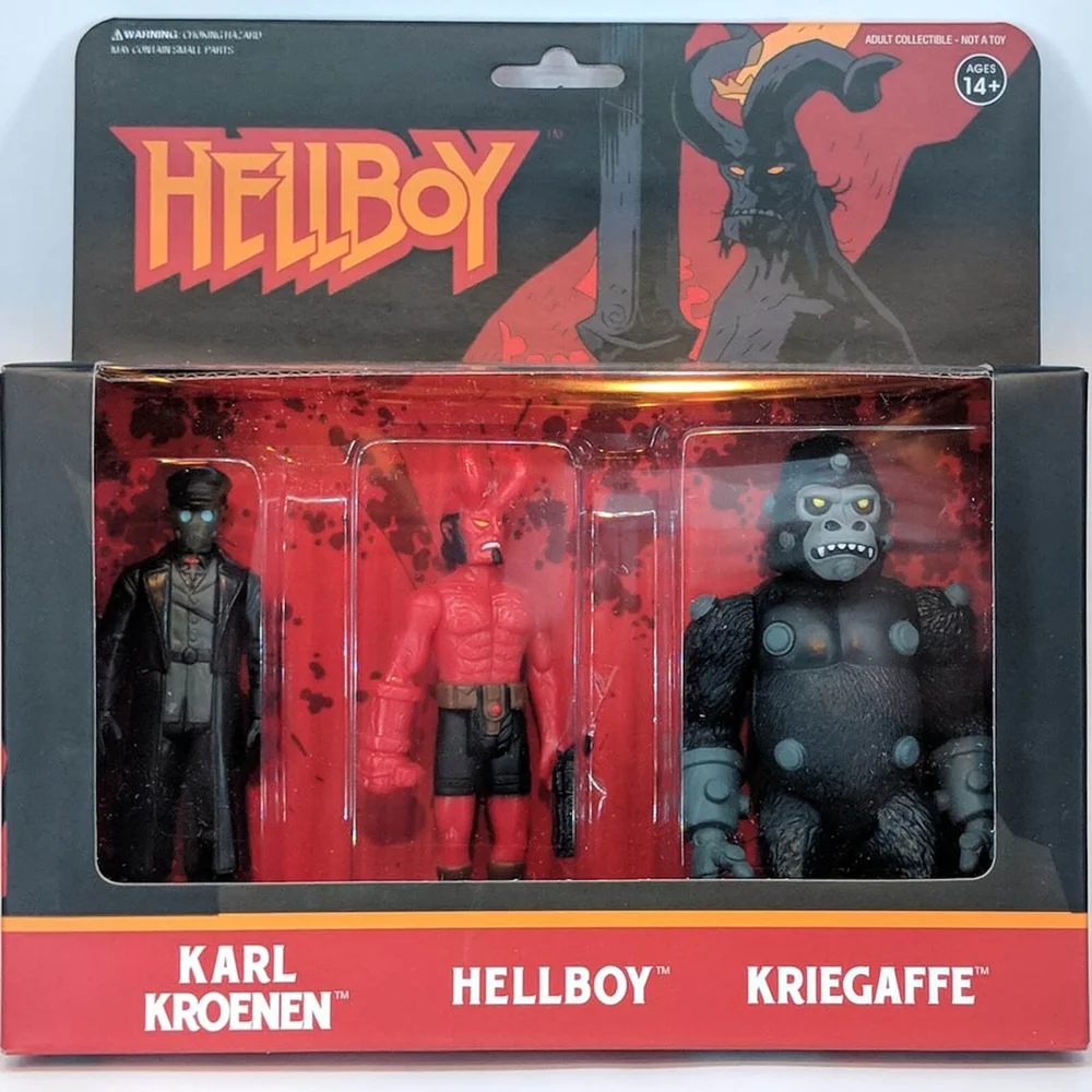 Super7 Hellboy Figurines articulées pack de 3 - Hellboy avec cornes, Karl Kroenen, Kriegaffe Ape Image 1