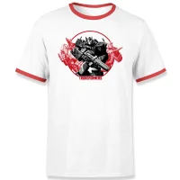 T-shirt Ringer Transformers Earthrise Retro Blanc/Rouge - Unisexe - undefined undefined