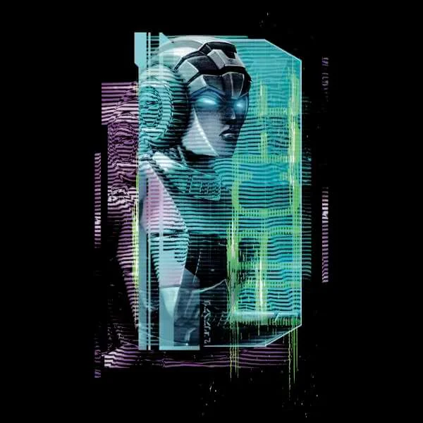 T-shirt Transformers Arcee Glitch - Noir - Unisexe