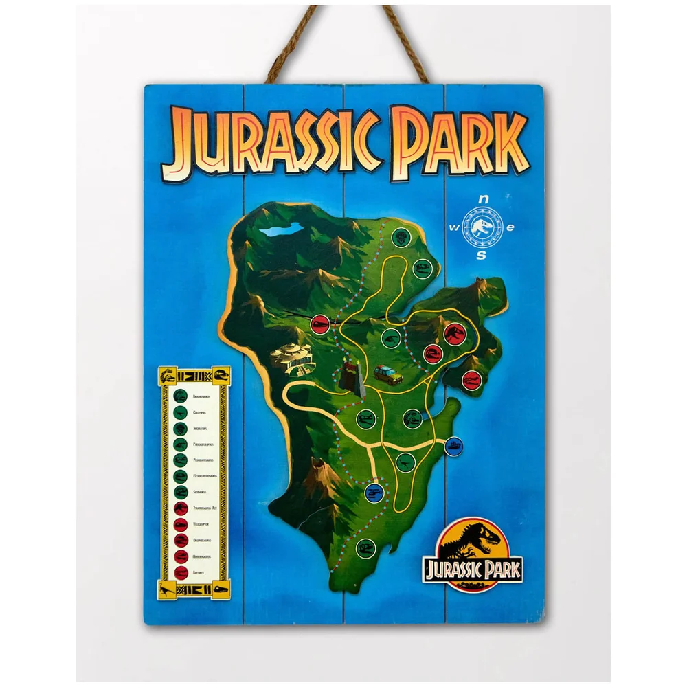 Doctor Collector Jurassic Park Carte de l'île Nublar WoodArts 3D Image 1