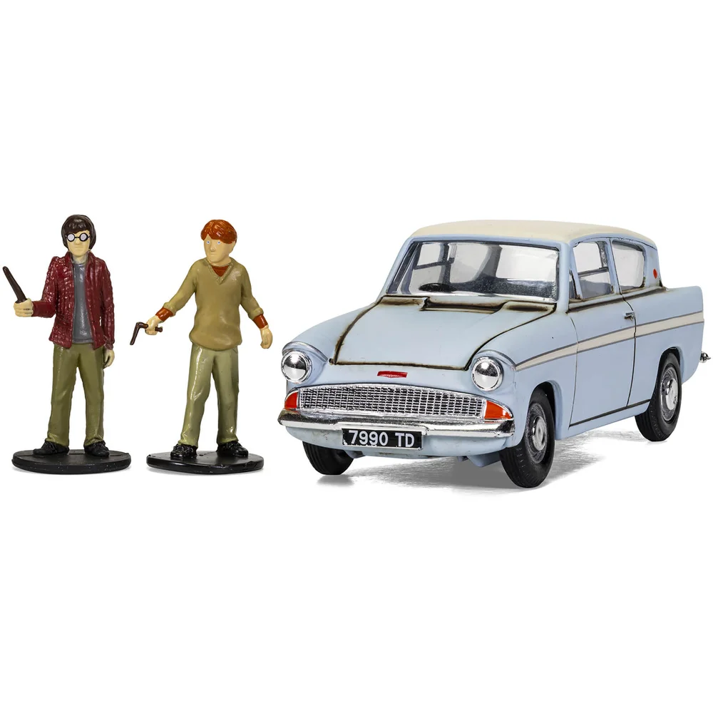 Ensemble modèle Ford Anglia avec Figurines Harry Potter et Ron - échelle 1/43 Image 1