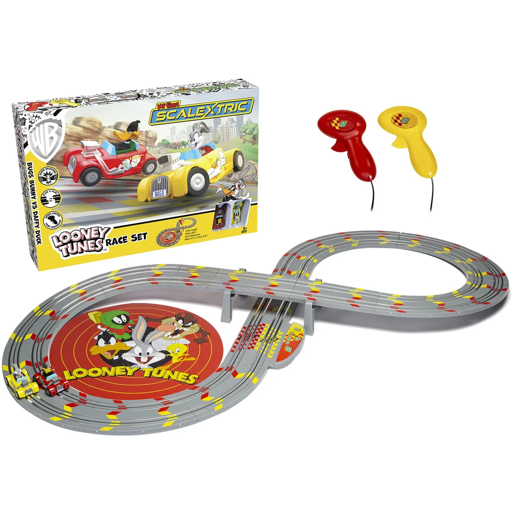 Ensemble de course à piles Mon premier Looney Tunes avec Bugs Bunny contre Daffy Micro Scalextric Image 1