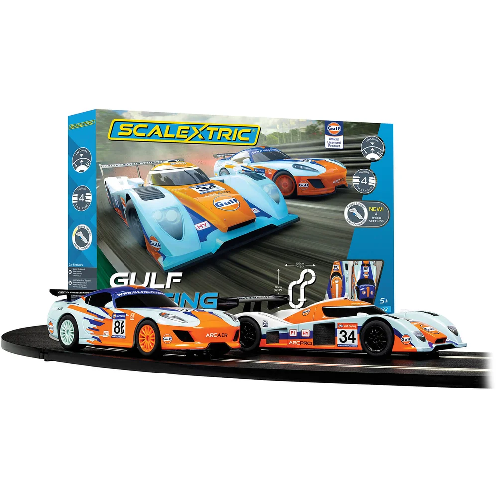 Ensemble de course du Golfe (Team GT Gulf vs Team LMP Gulf) Scalextric Image 1