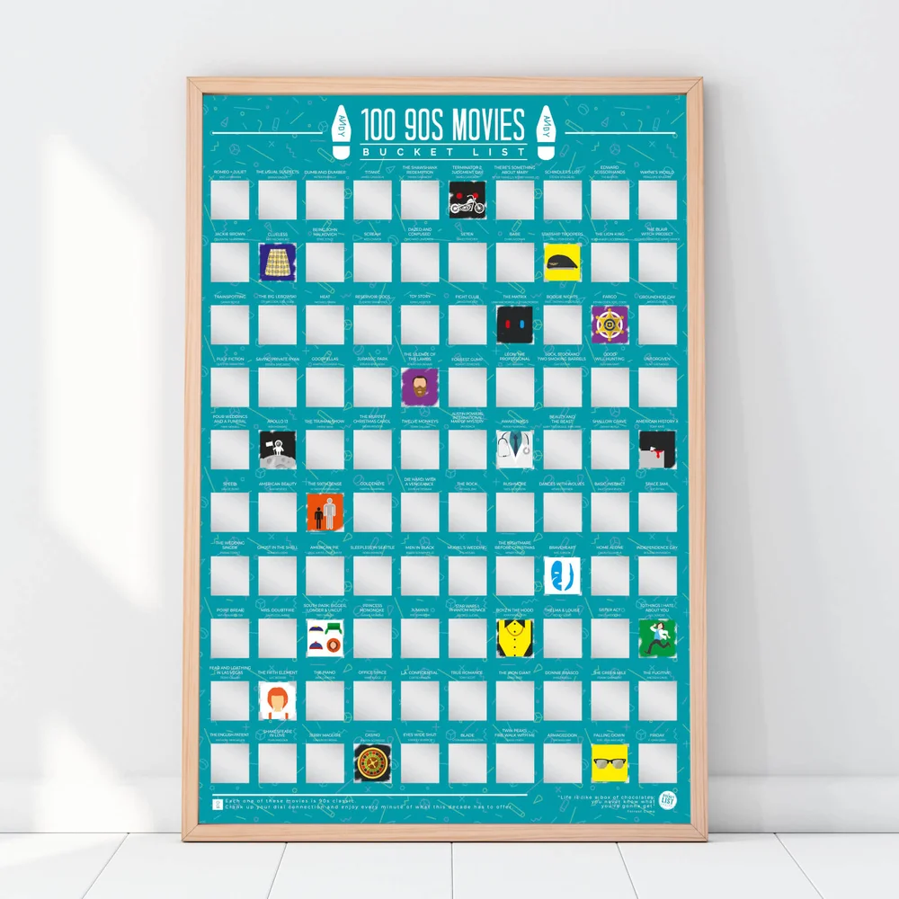 Poster à gratter 100 films des années 90 Image 1