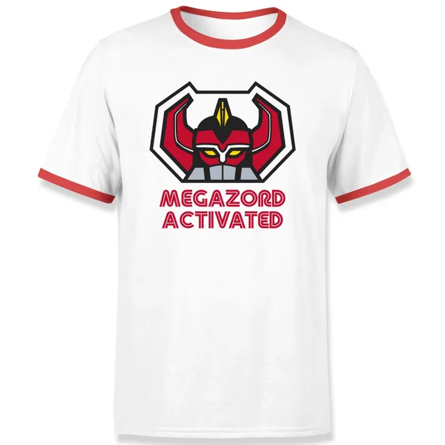 T-shirt Ringer Power Rangers Megazord Activated - Blanc/Rouge - Unisexe