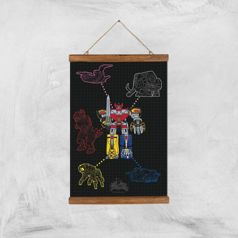 Poster Fine Art Power Rangers Megazord - A3 - Wooden Hanger Image 1