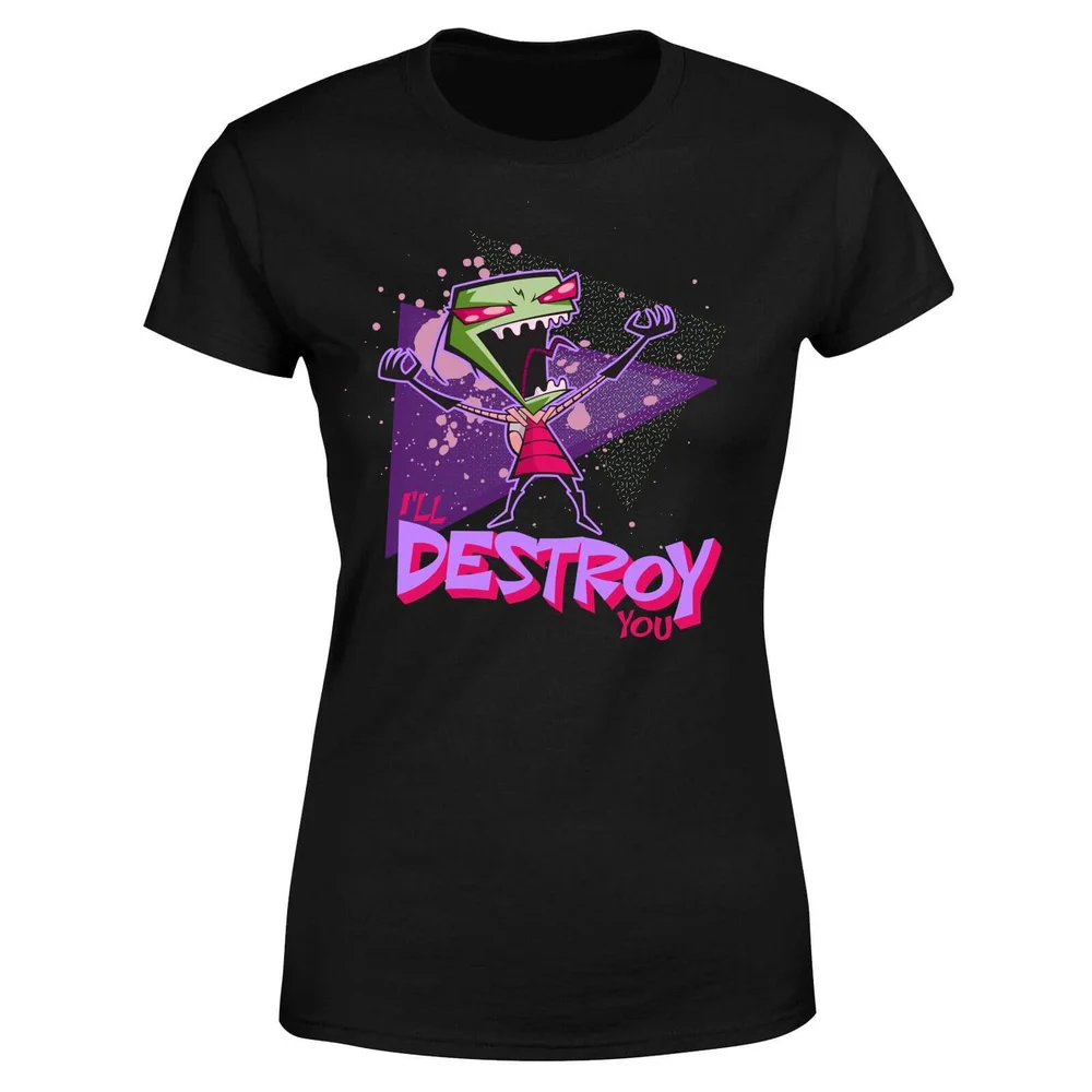 T-shirt Femme Invader Zim I'll DESTROY You - Noir - XS Image 1