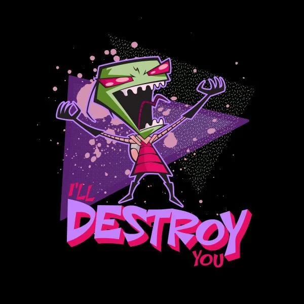 T-shirt Femme Invader Zim I'll DESTROY You - Noir