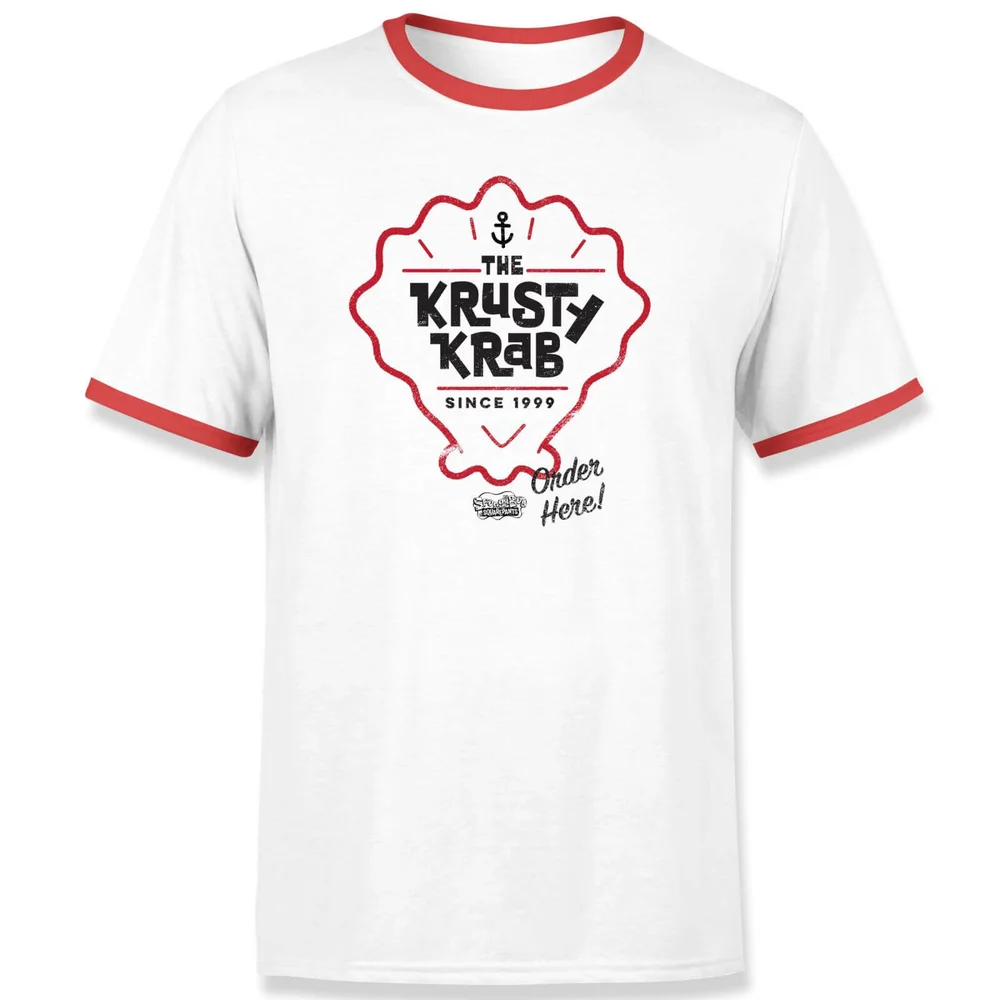 T-shirt Bob l'éponge Krusty Krab Ringer - Blanc/Rouge - Unisexe - S Image 1