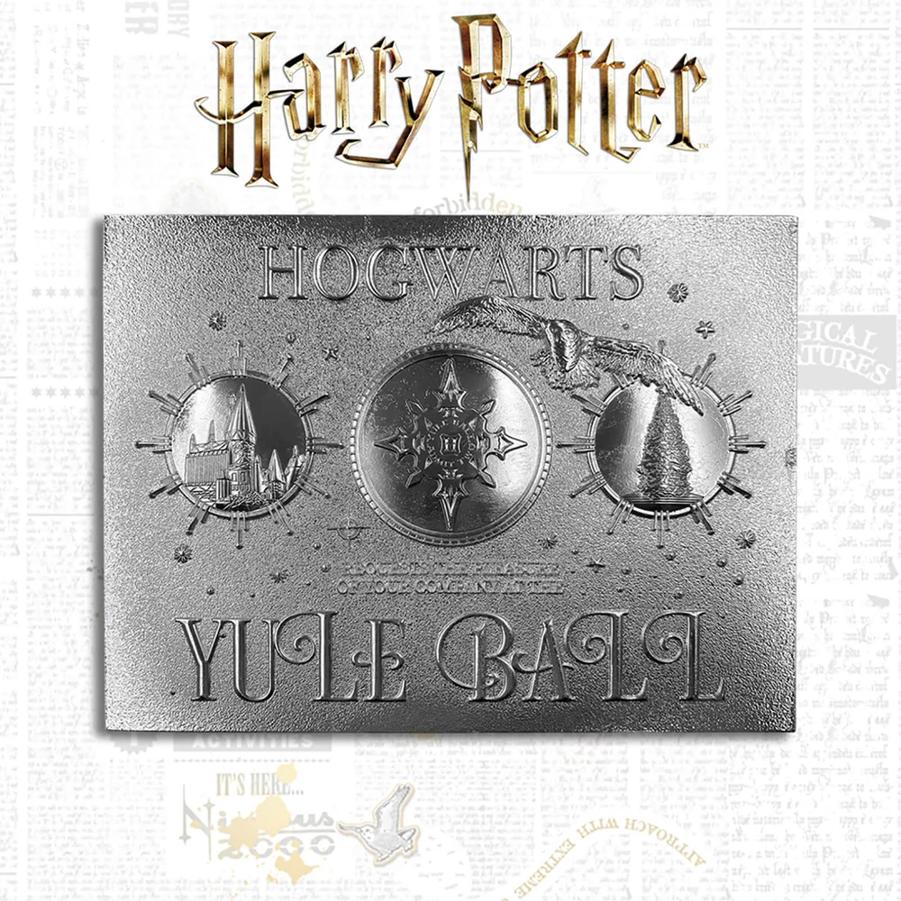 Harry Potter Billet du Bal de Noel plaqué argent 24K Réplique en Édition limitée Image 1
