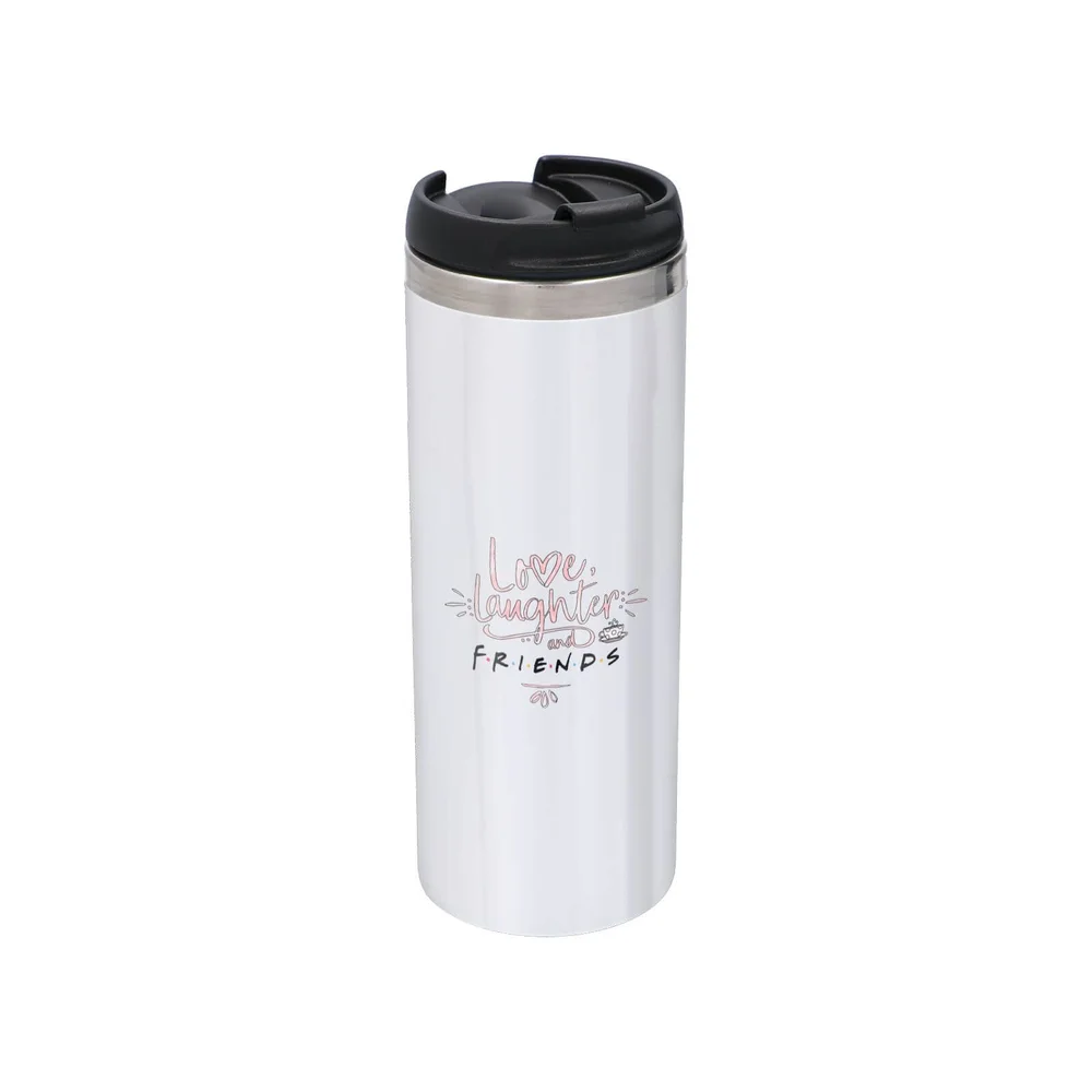 Friends Love, Laughter & Friends Stainless Steel Thermo Travel Mug - Metallic Finish Image 1