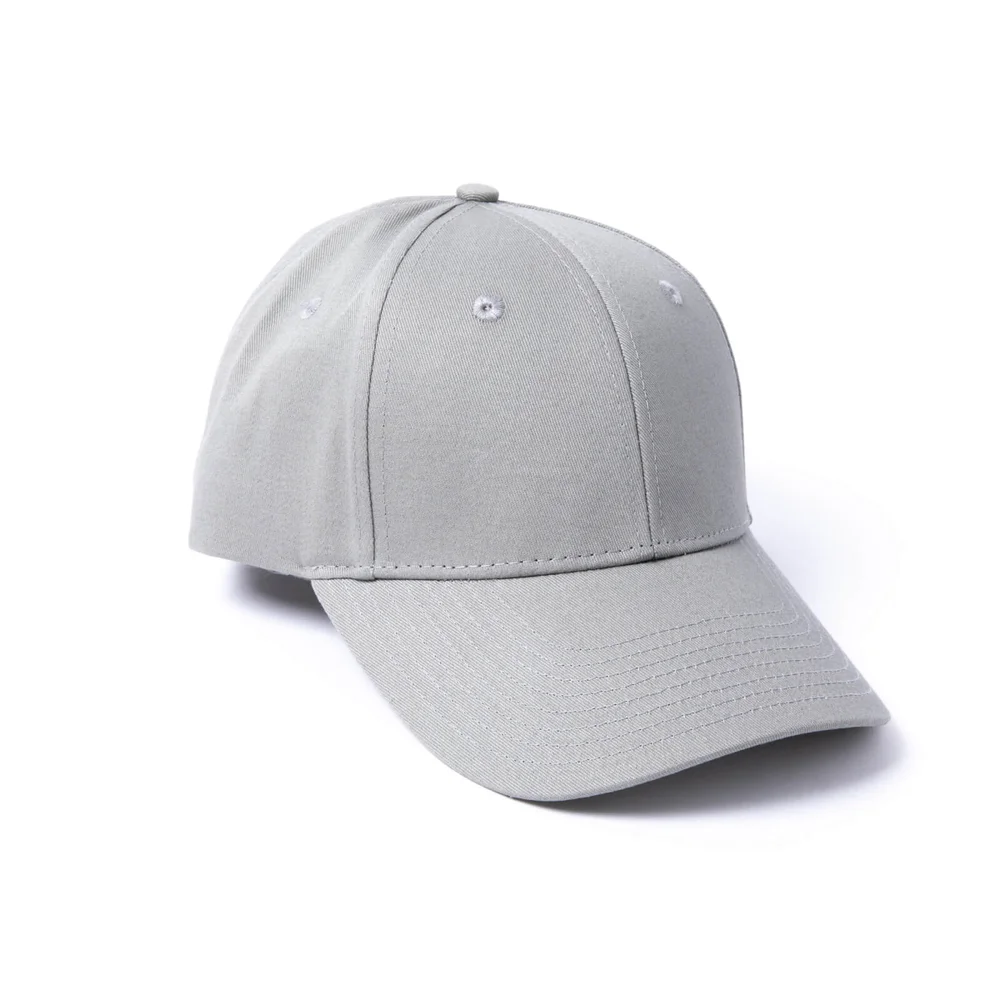 Milliner 6 Panel Cotton Baseball Cap Sleet Grey Mr Flat Embroidered Image 1