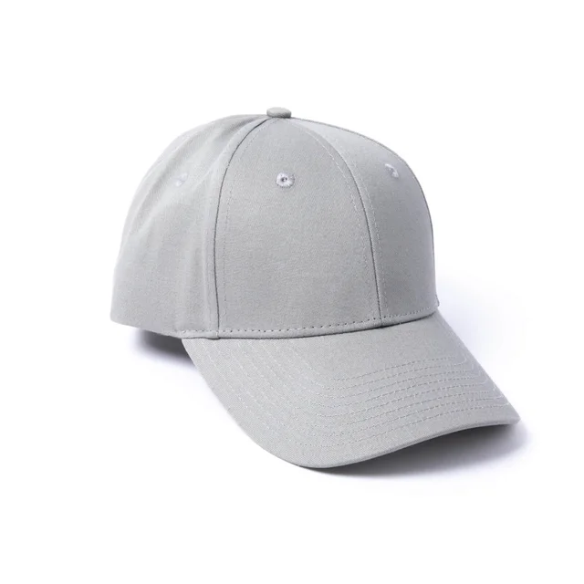 Milliner 6 Panel Cotton Baseball Cap Sleet Grey Mr Flat Embroidered