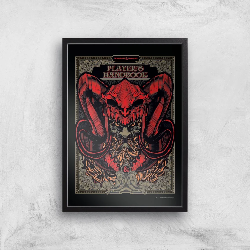 Donjons & Dragons Players Handbook Giclee Art Print - A3 - Black Frame Image 1