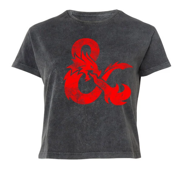 Donjons & Dragons Distressed Red Ampersand femme Cropped t-shirt - noir délavé - M Image 1