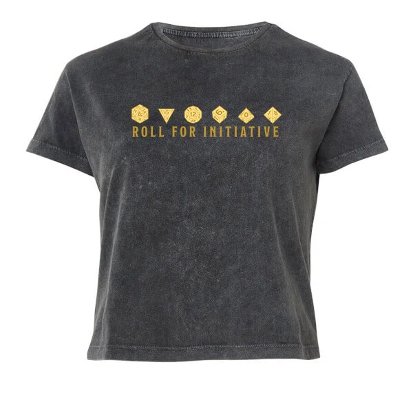 Donjons & Dragons Roll For Initiative femme Cropped t-shirt - noir délavé - XS Image 1