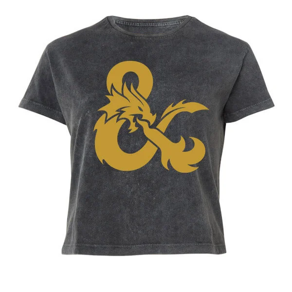 Donjons & Dragons Gold Ampersand femme Cropped t-shirt - noir délavé - XS Image 1