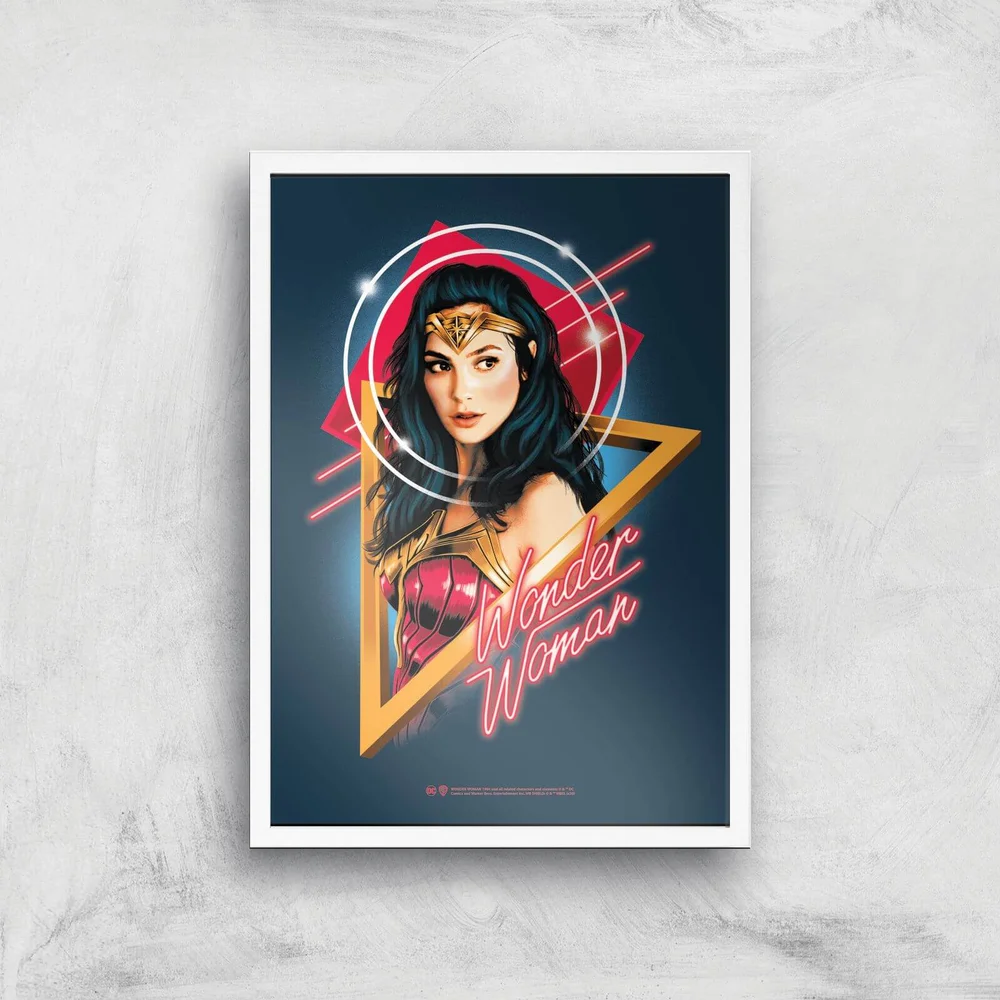 Wonder Woman Welcome To The 80s Giclee Art Print - A4 - White Frame Image 1