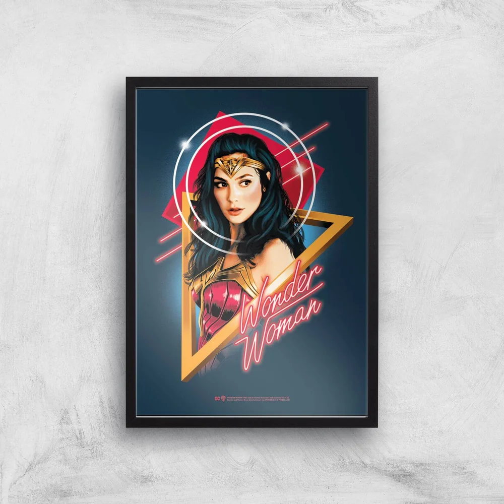 Wonder Woman Welcome To The 80s Giclee Art Print - A2 - Black Frame Image 1