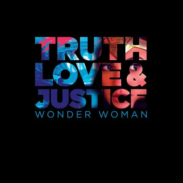Wonder Woman Truth, Love And Justice Femme T-Shirt - Noir