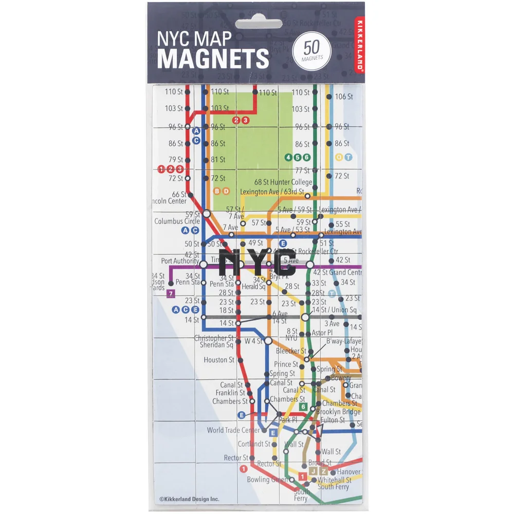 Kikkerland New York Map Magnets Image 1