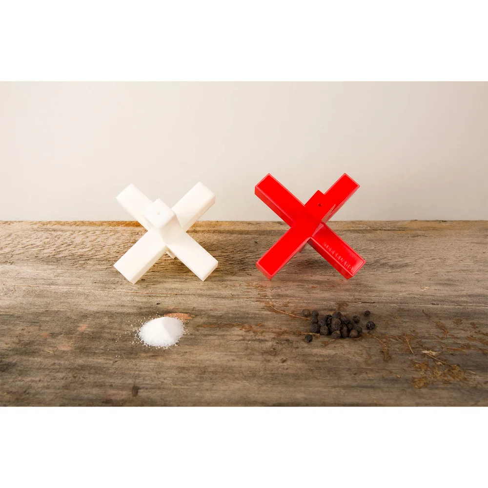 Kikkerland Double Cross Salt and Pepper Shakers Image 1