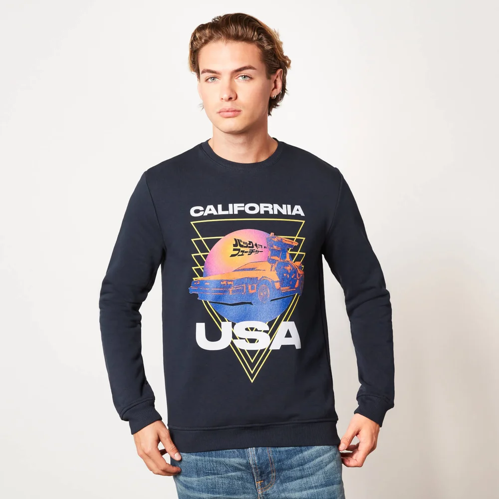 Retour vers le Futur Tri Sunset Unisexe Pull - Bleu Marine - S Image 1