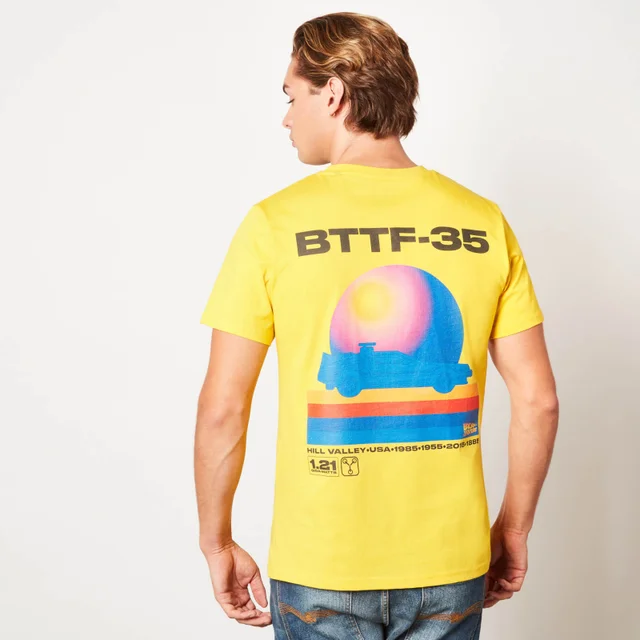 Retour vers le Futur 35 Hill Valley Front Unisexe T-Shirt - Jaune