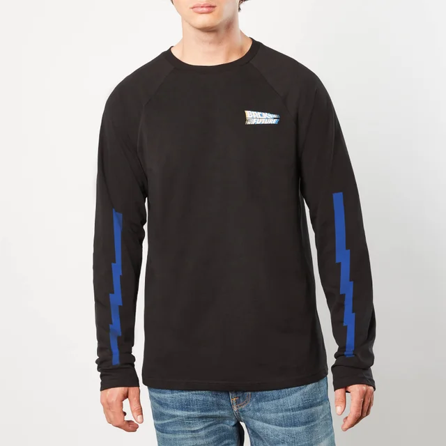 Retour vers le Futur 3D Logo Unisexe Long Sleeve T-Shirt - Noir